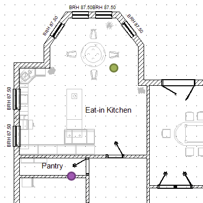 A monitoring diagram where the nodes (kittens) move on a background image (a house plan), with
tooltips describing kittens.